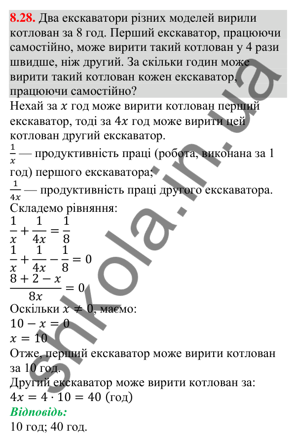 Відповідь до завдання 8.28 (с. 83) з алгебри для 9 класу (Мерзляк, 2026): Властивості функції