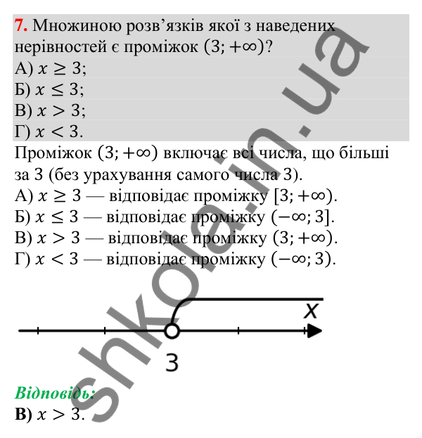 Відповідь до завдання 7 (с. 58) тесту «Перевірте себе» № 1 з алгебри для 9 класу (Мерзляк, 2026)