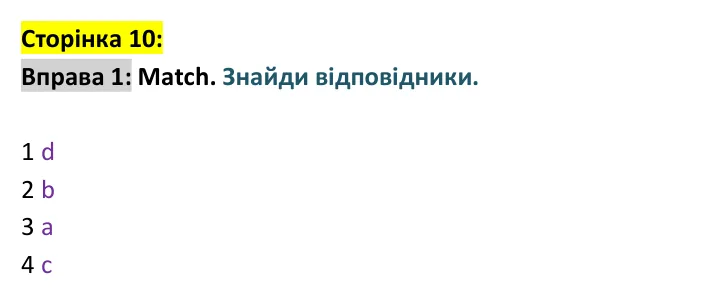 Відповідь до вправи 1, сторінка 10 - ГДЗ Англійська мова 9 клас Карпюк 2026 граматика