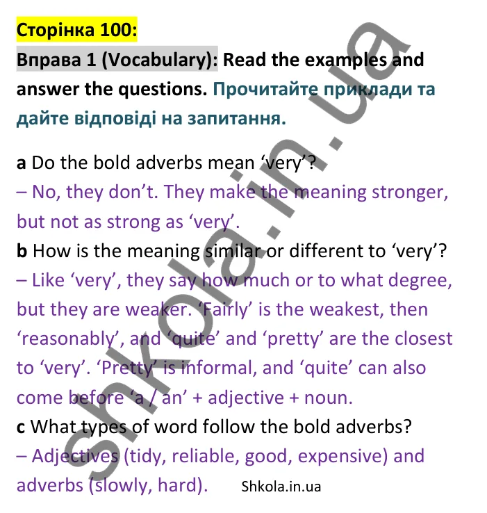 p100-v-ex1 Відповідь до вправи 1 словник сторінка 100 - ГДЗ Англійська мова 9 клас Джозеф 2026