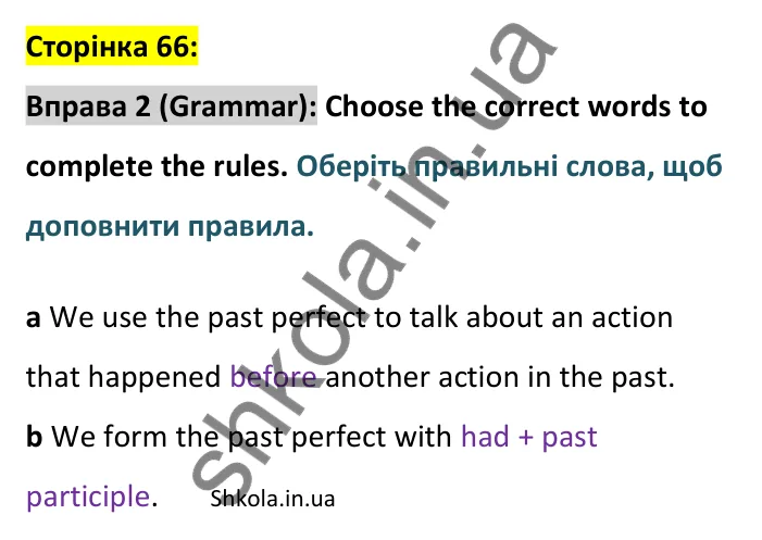 p66-g-ex2 Відповідь до вправи 2 граматика сторінка 66 - ГДЗ Англійська мова 9 клас Джозеф 2026