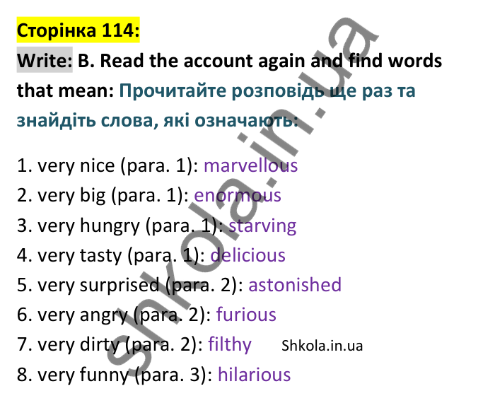 Відповідь до вправи Write B сторінка 114 - ГДЗ Англійська мова 9 клас Мітчелл 2026. Full Blast Plus 9. Students book