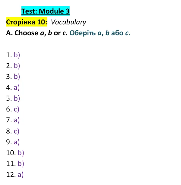 Відповідь до завдання Vocabulary A, сторінка 10 - ГДЗ Англійська мова 9 клас Мітчелл 2026 тести