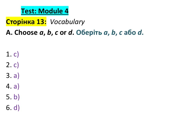 Відповідь до завдання Vocabulary A, сторінка 13 - ГДЗ Англійська мова 9 клас Мітчелл 2026 тести