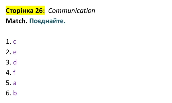 Відповідь до завдання Communication, сторінка 26 - ГДЗ Англійська мова 9 клас Мітчелл 2026 тести