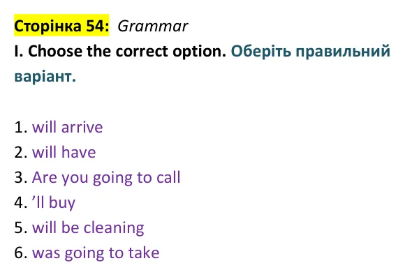 Відповідь до завдання Grammar I, сторінка 54 - ГДЗ Англійська мова 9 клас Мітчелл 2026 тести