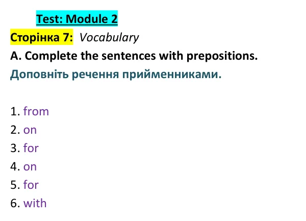 Відповідь до завдання Vocabulary A, сторінка 7 - ГДЗ Англійська мова 9 клас Мітчелл 2026 тести