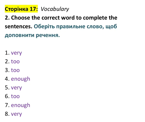 Відповідь до вправи 2 (лексика) тесту Unit 9 Test A, сторінка 17 - ГДЗ Англійська мова 9 клас Тіліуїн 2026 тести. Prepare 9 Test Book