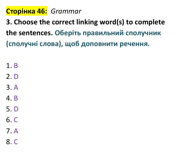 Відповідь до вправи 3 (граматика) тесту Unit 19 Test B, сторінка 46 - ГДЗ Англійська мова 9 клас Тіліуїн 2026 тести. Prepare 9 Test Book