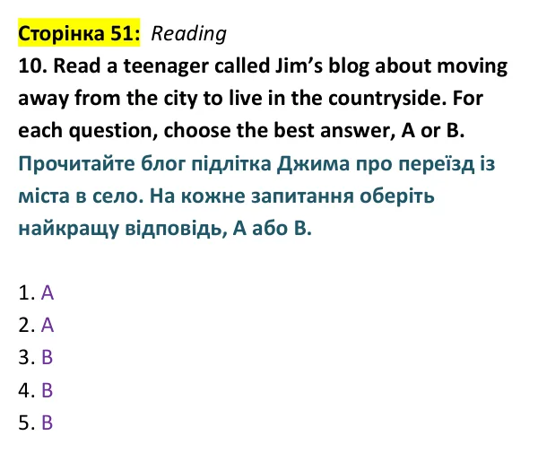 Відповідь до вправи 10 (читання) тесту Term 2 Test A, сторінка 51 - ГДЗ Англійська мова 9 клас Тіліуїн 2026 тести. Prepare 9 Test Book