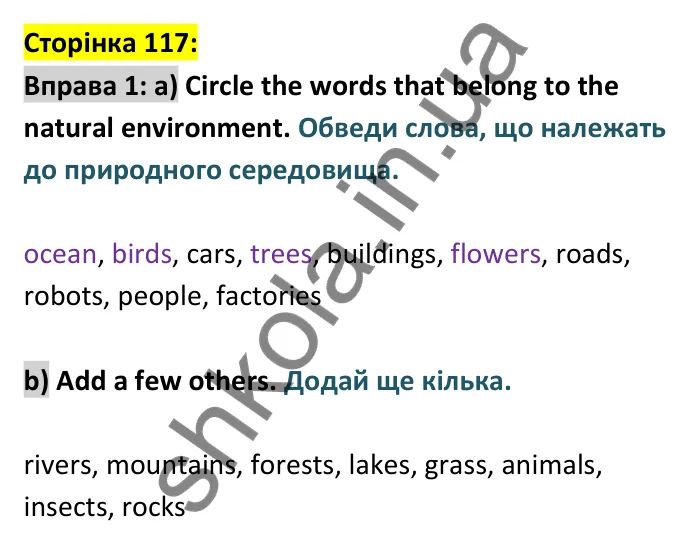 p117-ex1 Відповідь до вправи 1 сторінка 117 - ГДЗ Англійська мова 9 клас Карпюк робочий зошит 2026