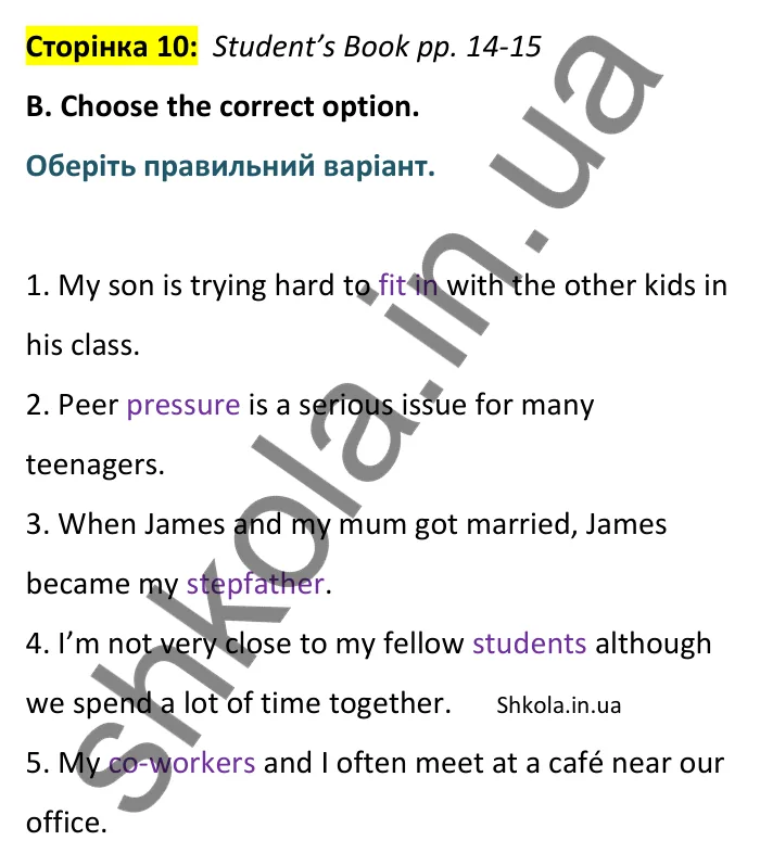Відповідь до вправи B сторінка 10 (Student’s Book pp. 14-15) - ГДЗ Англійська мова 9 клас зошит Мітчелл 2026. Full Blast Plus 9. Workbook
