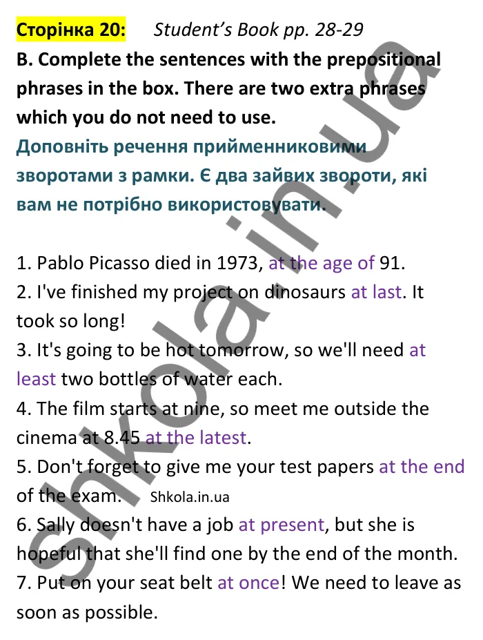 Відповідь до вправи B сторінка 20 (Student’s Book pp. 28-29) - ГДЗ Англійська мова 9 клас зошит Мітчелл 2026. Full Blast Plus 9. Workbook