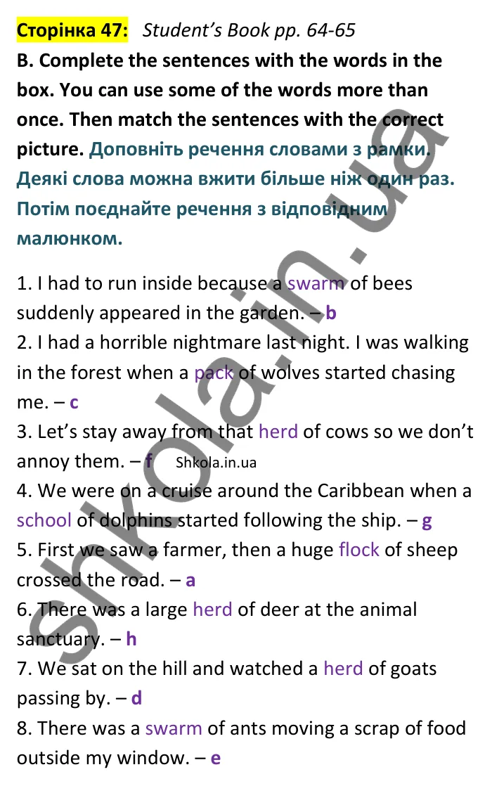 Відповідь до вправи B сторінка 47 (Student’s Book pp. 64-65) - ГДЗ Англійська мова 9 клас зошит Мітчелл 2026. Full Blast Plus 9. Workbook