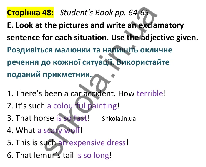 Відповідь до вправи E сторінка 48 (Student’s Book pp. 64-65) - ГДЗ Англійська мова 9 клас зошит Мітчелл 2026. Full Blast Plus 9. Workbook