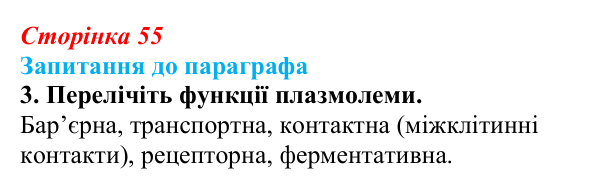 Відповідь до завдання 3 (с. 55) з біології для 9 класу, Андерсон 2026: § 11 Клітинна мембрана