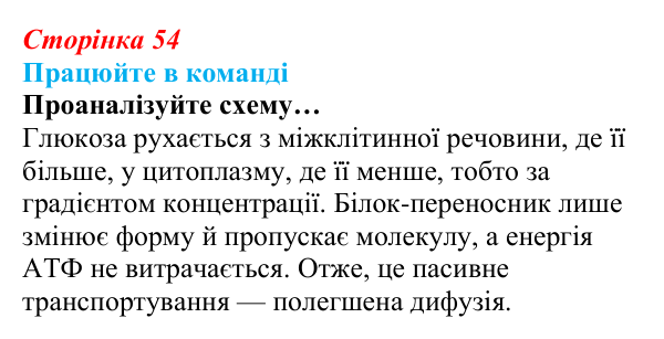 Відповідь до завдання для роботи в команді (с. 54) з біології для 9 класу, Андерсон 2026: § 11 Клітинна мембрана