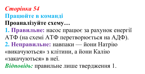Відповідь до завдання для роботи в команді (с. 54) з біології для 9 класу, Андерсон 2026: § 11 Клітинна мембрана