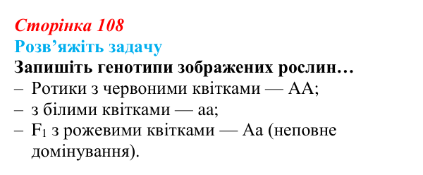 Відповідь до задачі (с. 108) з біології для 9 класу, Андерсон 2026: § 28 Неменделівське успадкування ознак