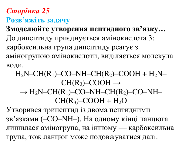 Відповідь до задачі (с. 25) з біології для 9 класу, Андерсон 2026: § 5 Білки: структурна організація та функції