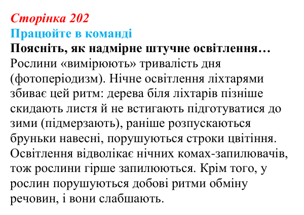 Відповідь до завдання для роботи в команді (с. 202) з біології для 9 класу, Андерсон 2026: § 54 Антропогенний вплив...