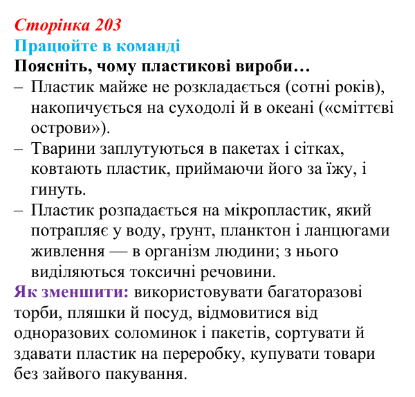 Відповідь до завдання для роботи в команді (с. 203) з біології для 9 класу, Андерсон 2026: § 54 Антропогенний вплив...