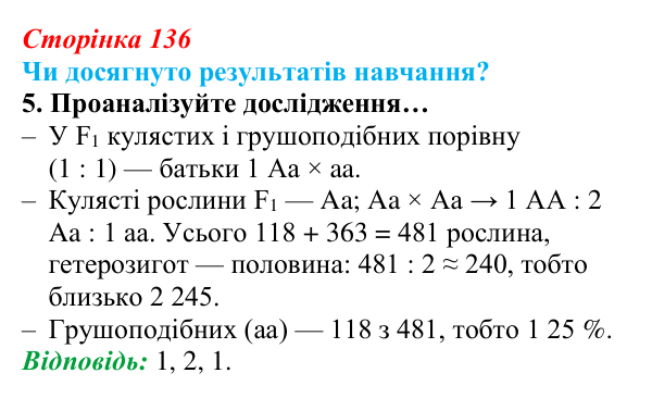 Відповідь до завдання «Чи досягнуто результатів навчання?» 5 (с. 136) з біології для 9 класу, Андерсон 2026: Чи досягнуто...