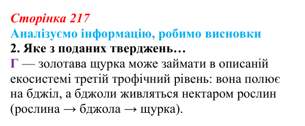 Відповідь до завдання «Аналізуємо інформацію» 2 (с. 217) з біології для 9 класу, Андерсон 2026: Аналізуємо інформацію...