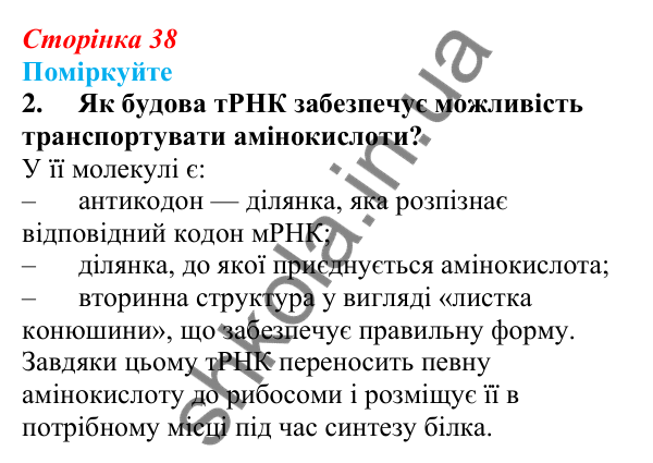 Відповідь до «Поміркуйте» 2 § 10 (с. 38) з біології для 9 класу (Балан, 2026): Нуклеїнові кислоти