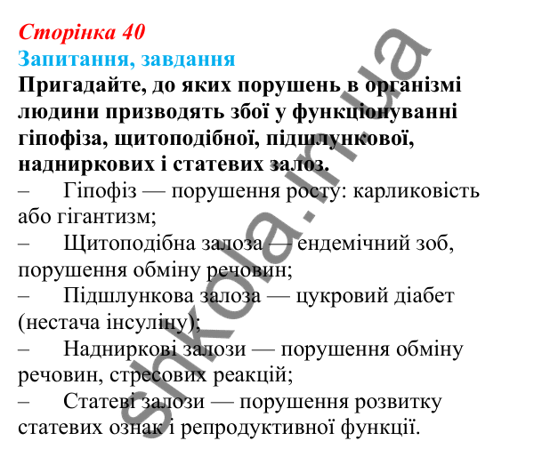 Відповіді на запитання § 11 (с. 40) з біології для 9 класу (Балан, 2026): Біологічно активні речовини
