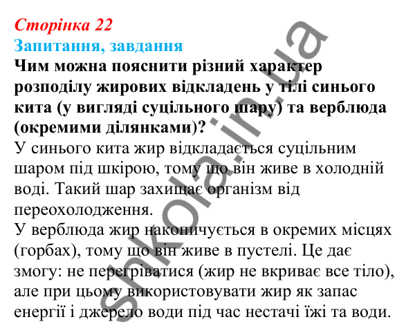 Відповіді на запитання § 6 (с. 22) з біології для 9 класу (Балан, 2026): Органічні речовини