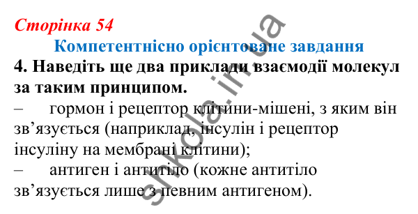 Відповідь до компетентнісного завдання 4 теми 1 (с. 54) з біології для 9 класу (Балан, 2026)