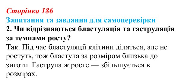 Відповідь до завдання 2 (с. 186) з біології для 9 класу, Горобець 2026: зародковий розвиток хордових, поліембріонія