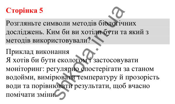 Відповідь до додаткового завдання (с. 5) з біології для 9 класу (Кулініч, 2026): Основні методи біологічних досліджень