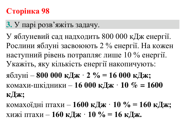 Відповідь до завдання 3 (с. 98) з біології для 9 класу (Кулініч, 2026): Біосфера. Учення Вернадського