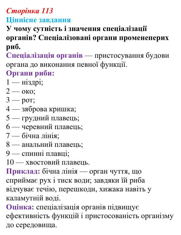 Відповідь до ціннісного завдання (§ 6.5, с. 113) з біології для 9 класу, Соболь 2026: Органи та системи органів...