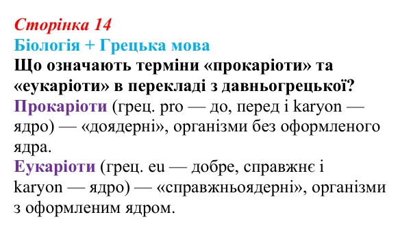 Відповідь до питання 2 на с. 14 (§ 1.4) з біології для 9 класу, Соболь 2026: Клітинні форми життя. Бактерії. Археї