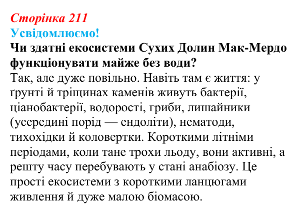 Відповідь до питання 1 на с. 211 (§ 12.2) з біології для 9 класу, Соболь 2026: Функціонування екосистеми