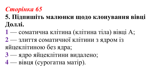 Відповідь до завдання 5 (с. 65) з біології для 9 класу, Тагліна 2026, робочий зошит: Сучасна біотехнологія, генна...