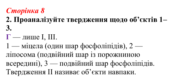 Відповідь до завдання 2 (с. 8) з біології для 9 класу, Тагліна 2026, робочий зошит: Структура та біологічна роль ліпідів