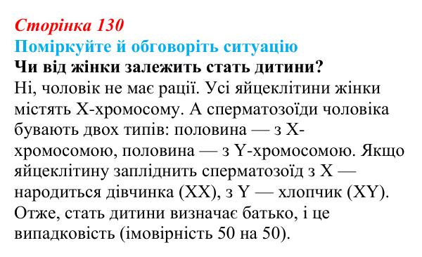 Відповідь до ситуації для обговорення (с. 130) з біології для 9 класу, Тагліна 2026: Успадкування, зчеплене зі статтю...
