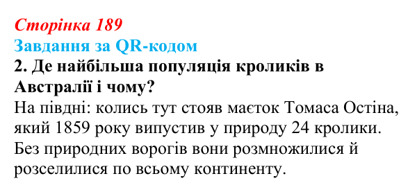 Відповідь до завдання за QR-кодом, завдання 2 (с. 189) з біології для 9 класу, Тагліна 2026: Популяція, екологічні...