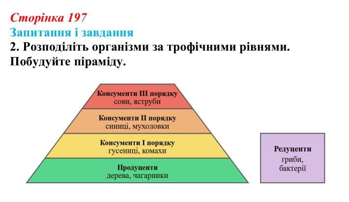 Відповідь до завдання 2 (с. 197) з біології для 9 класу, Тагліна 2026: Екосистеми, агроценози, трофічні ланцюги...