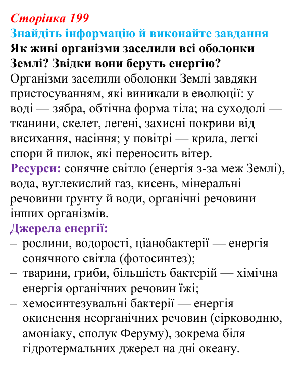 Відповідь до завдання на пошук (с. 199) з біології для 9 класу, Тагліна 2026: Біосфера як глобальна екосистема