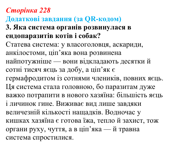 Відповідь до додаткових завдань за QR-кодом, завдання 3 (с. 228) з біології для 9 класу, Тагліна 2026: Макроеволюція...