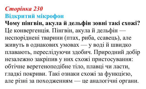 Відповідь до рубрики «Відкритий мікрофон» (с. 230) з біології для 9 класу, Тагліна 2026: Макроеволюція, біологічний...