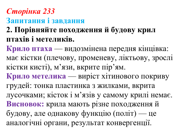 Відповідь до завдання 2 (с. 233) з біології для 9 класу, Тагліна 2026: Макроеволюція, біологічний прогрес і регрес
