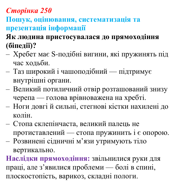 Відповідь до завдання на пошук (с. 250) з біології для 9 класу, Тагліна 2026: Еволюція людини (антропогенез)