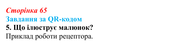 Відповідь до завдання за QR-кодом, завдання 5 (с. 65) з біології для 9 класу, Тагліна 2026: Будова й функції клітинних...