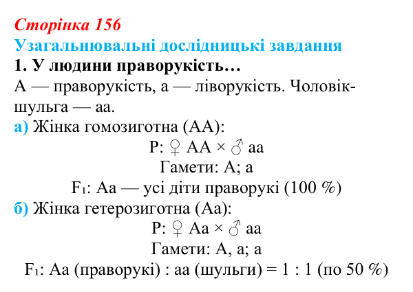 Відповідь до узагальнювального завдання 1 (с. 156) з біології для 9 класу, Задорожний 2026: Узагальнювальні дослідницькі...